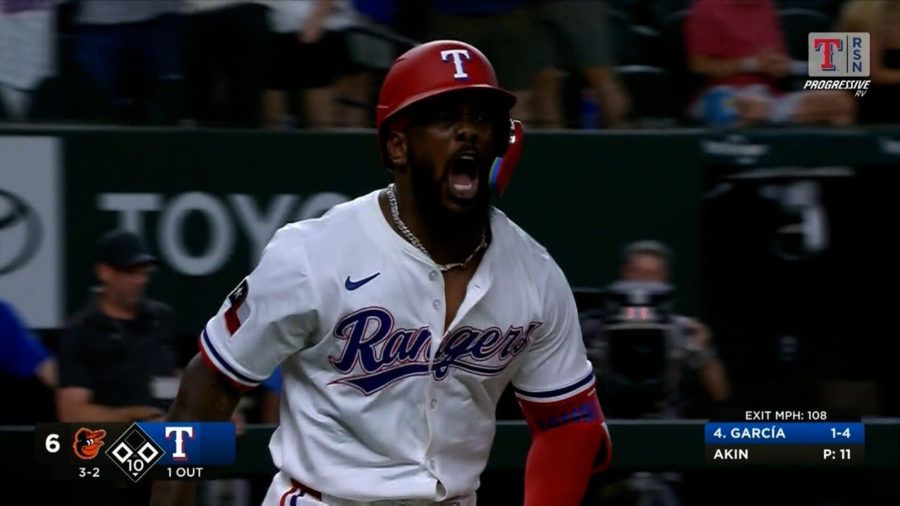 Rangers’ Adolis García crushes a three-Run homer in extra innings to tie game vs. Orioles